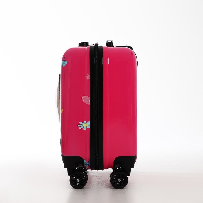Чемодан детский 28 л (S), отдел на молнии, 4 колеса, цвет розовый Чемодан детский 28 л (S), отдел на молнии, 4 колеса, цвет розовый