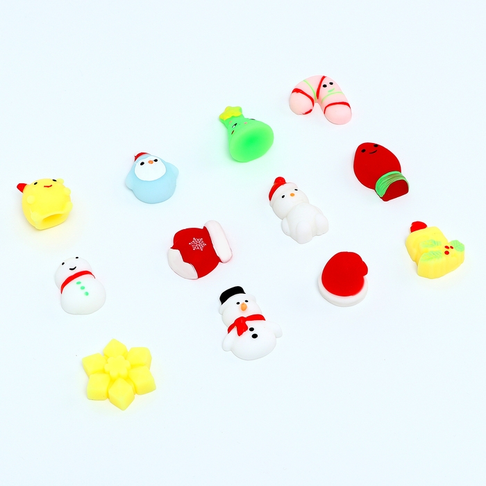 Новогодняя антистресс сквиш мялка «Новый год», в банке, цвета МИКС Новогодняя антистресс сквиш мялка «Новый год», в банке, цвета МИКС