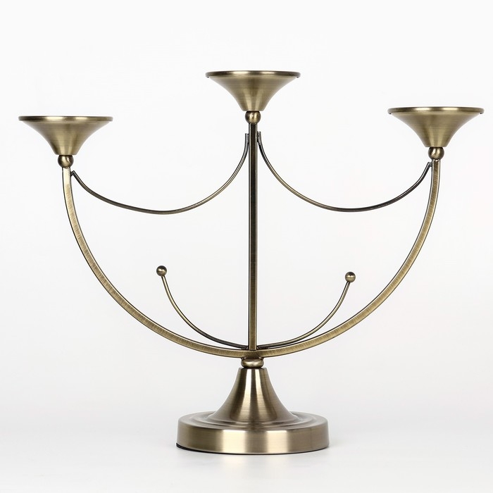 Подсвечник металл «Герцог», на 3 свечи, 44 х 14 х 24 см