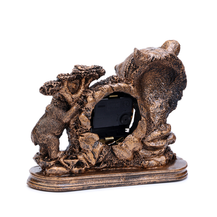 Часы настольные интерьерные на батарейках  Часы настольные интерьерные на батарейках "Каминные. Медведица", 23 х 8.7 х 19 см, d-7 см