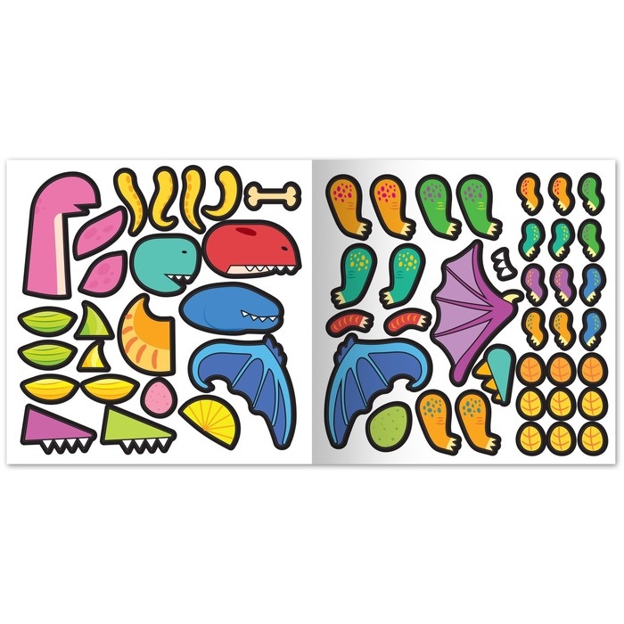 Книга с многоразовыми наклейками «Крутозавры», 12 стр., с маркером, 20 глазок Книга с многоразовыми наклейками «Крутозавры», 12 стр., с маркером, 20 глазок