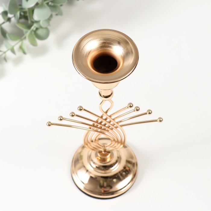 Подсвечник металл на 1 свечу  Подсвечник металл на 1 свечу "Золотое сечение" d=2-6 см 8х8х23 см