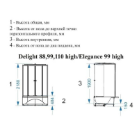 Душевая кабина DOMANI-Spa Delight 99, поддон 45см, черные стенки, тонированное стекло, 90х90