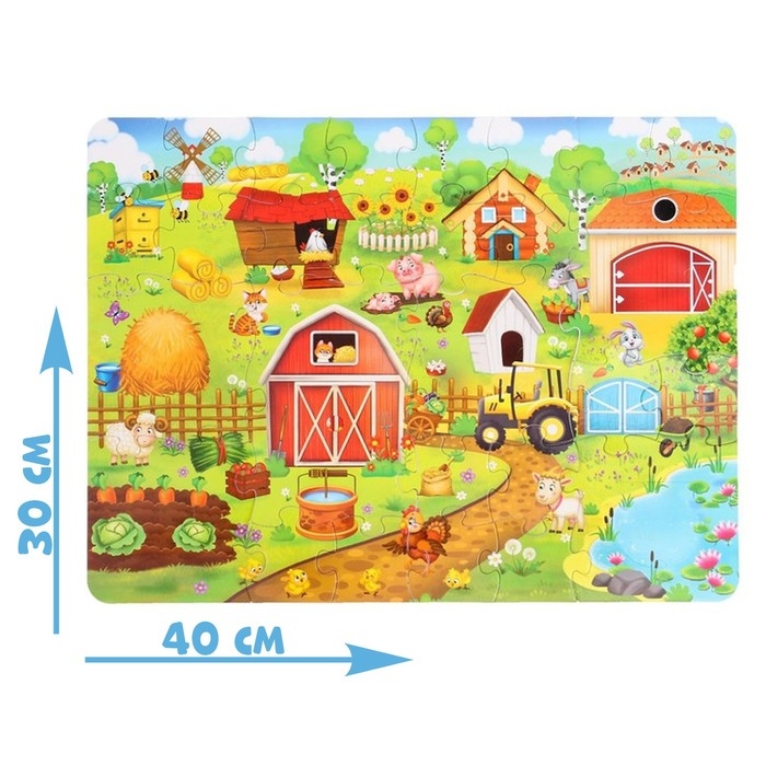 Пазлы с окошками «На ферме», 28 деталей Пазлы с окошками «На ферме», 28 деталей