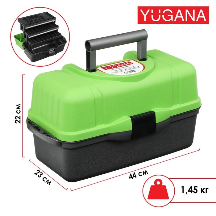Ящик рыболовный YUGANA трёхполочный, зеленый Ящик рыболовный YUGANA трёхполочный, зеленый