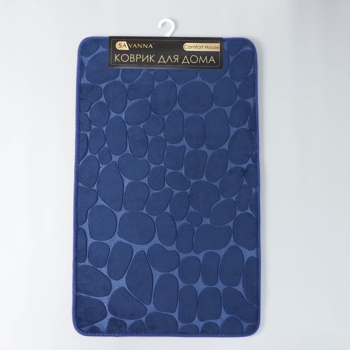 Коврик для ванной и туалета SAVANNA Memory foam, 50×80 см, цвет синий Коврик для ванной и туалета SAVANNA Memory foam, 50×80 см, цвет синий