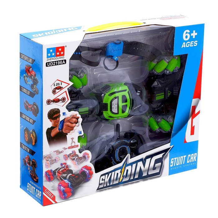 Машинка-перевёртыш HYPER SKIDDING с управлением жестами, свет, масштаб 1:16, цвет зелёный Машинка-перевёртыш HYPER SKIDDING с управлением жестами, свет, масштаб 1:16, цвет зелёный