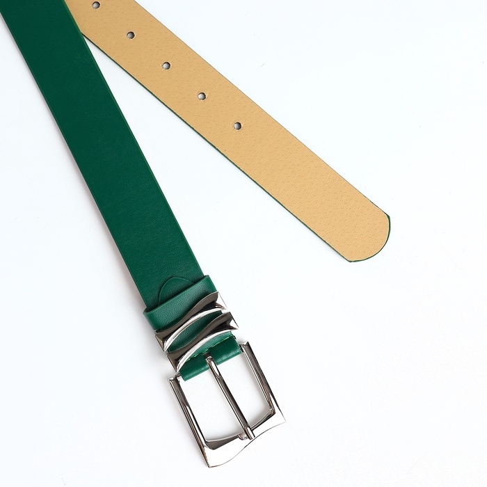 Ремень женский, ширина 3,3 см, винт, пряжка металл, цвет зелёный Ремень женский, ширина 3,3 см, винт, пряжка металл, цвет зелёный