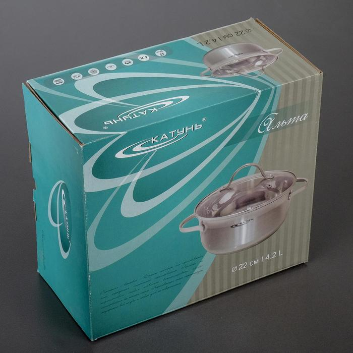 Кастрюля «Альта», 4.2 л, d=22 см, капсульное дно, индукция Кастрюля «Альта», 4.2 л, d=22 см, капсульное дно, индукция