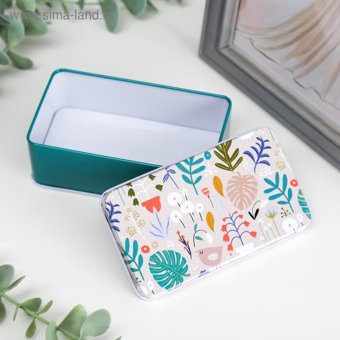 Шкатулка металл прямоугольная Шкатулка металл прямоугольная "Цветочная полянка" МИКС 4х11,5х6,5 см