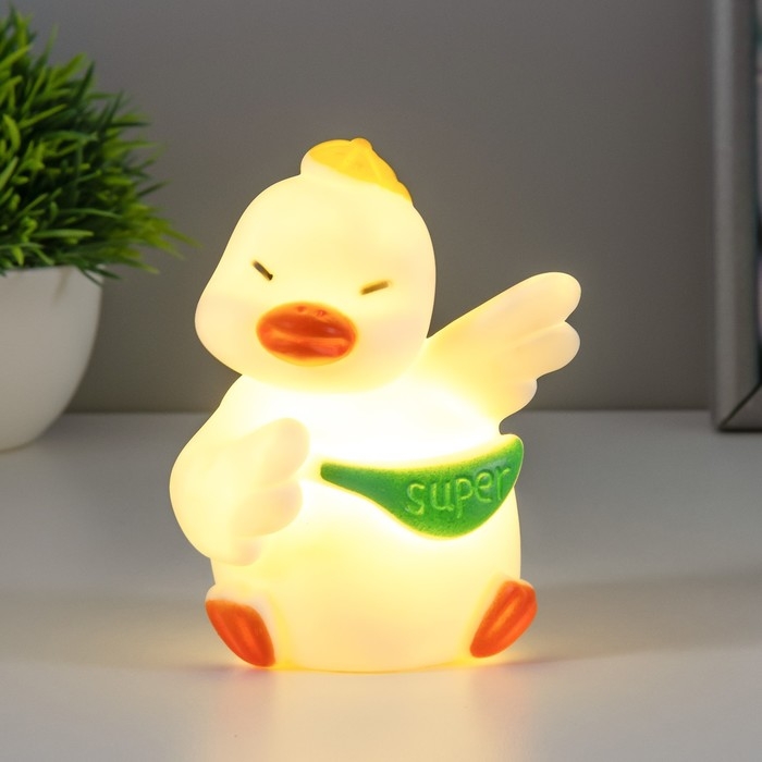 Ночник Ночник "Танцор утка" LED 1Вт 3х LR44 белый 5х8х11см RISALUX