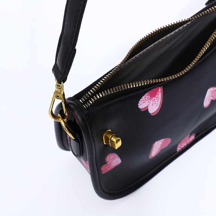 Сумка-багет на молнии, цвет чёрный Сумка-багет на молнии, цвет чёрный