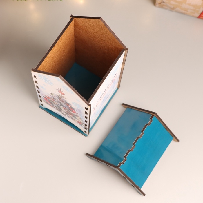 Новогодний чайный домик  Новогодний чайный домик "Пусть будет всё" 20х10,5х9,5 см