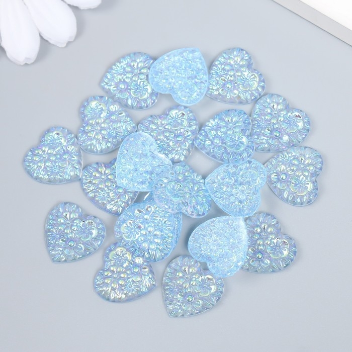 Декор для творчества пластик Декор для творчества пластик "Сердце" голография перламутр набор 20 шт 1,6х1,6 см 937146