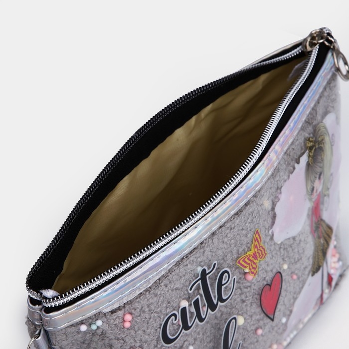 Косметичка на молнии, цвет серый Косметичка на молнии, цвет серый