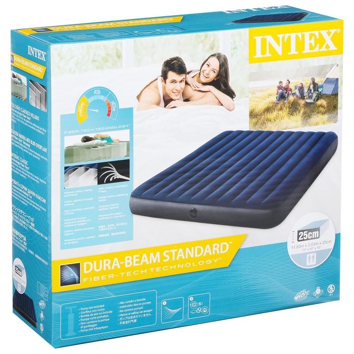 Матрас надувной Classic Downy Fiber-Tech, 183 x 203 х 25 см, 64755 INTEX Матрас надувной Classic Downy Fiber-Tech, 183 x 203 х 25 см, 64755 INTEX
