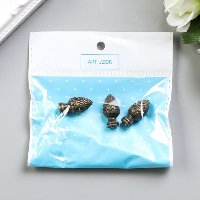 Ручка для шкатулки металл Ручка для шкатулки металл "Шишечка" бронза набор 3 шт 883 1,2х2,4 см