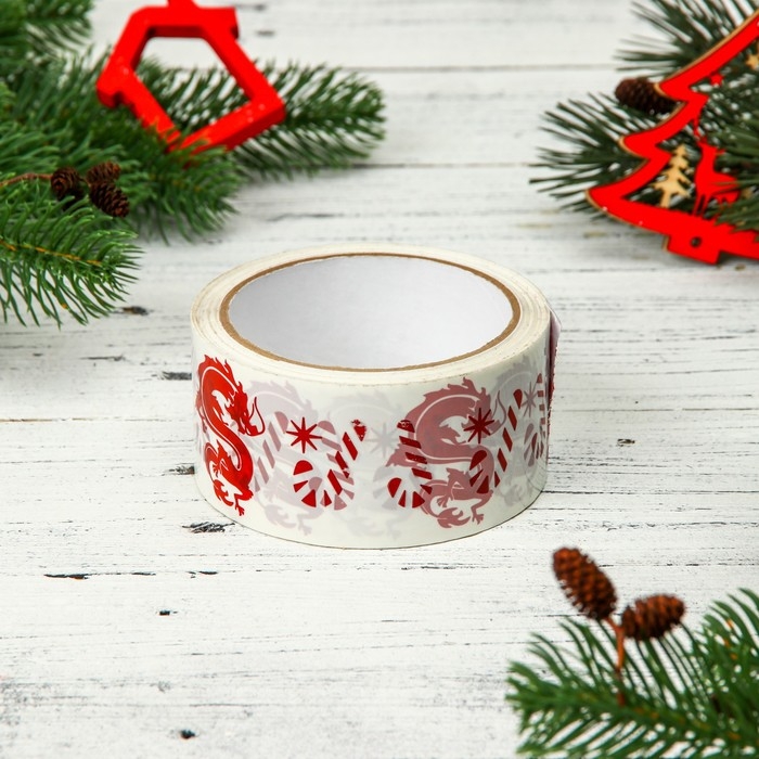 Новый год. Скотч с логотипом  Новый год. Скотч с логотипом "ДраконЛеденцы" 48*45м 45мкм