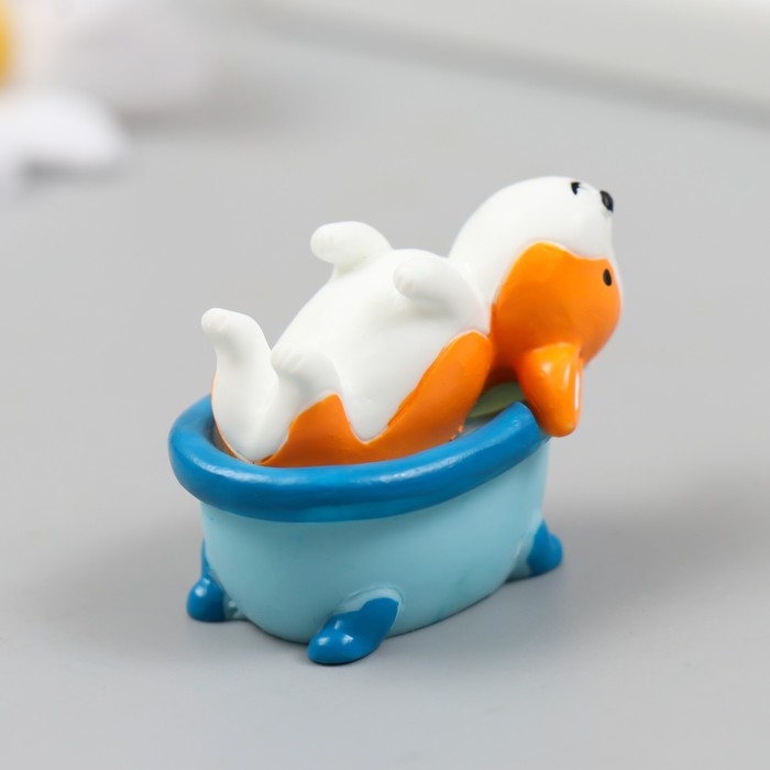 Фигурка для флорариума полистоун  Фигурка для флорариума полистоун "Пёсик принимает ванну" 3 см