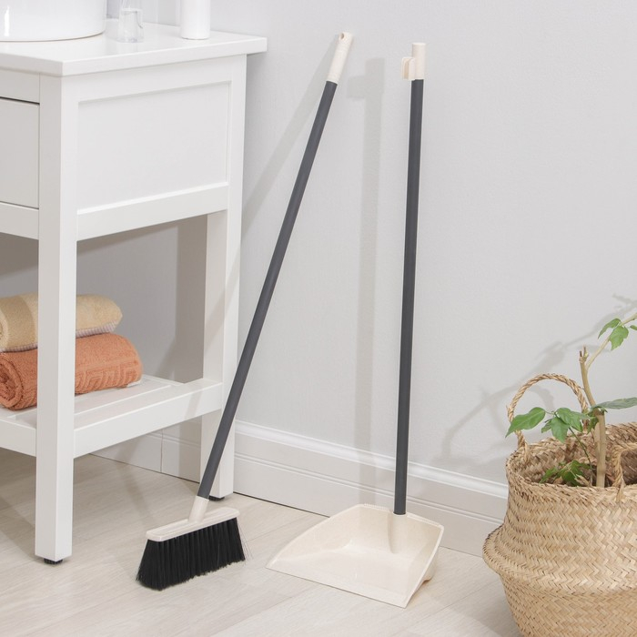 Щётка для пола c совком Malta, цвет бежевый Щётка для пола c совком Malta, цвет бежевый