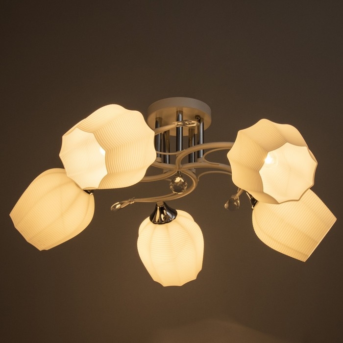 Люстра Люстра "Зарина" 5хЕ27 40Вт белый 60х60х24см BayerLux