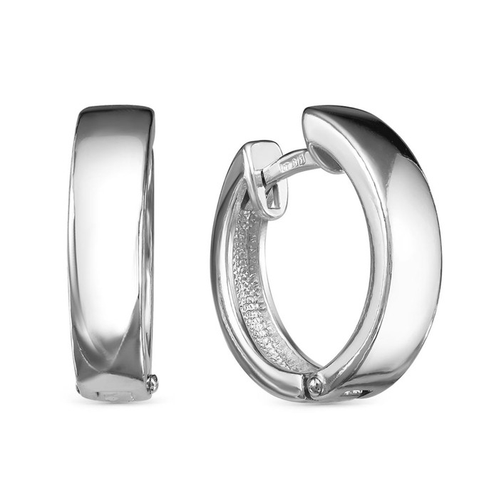 Серьги «Минимал» круг, посеребрение с оксидированием Серьги «Минимал» круг, посеребрение с оксидированием