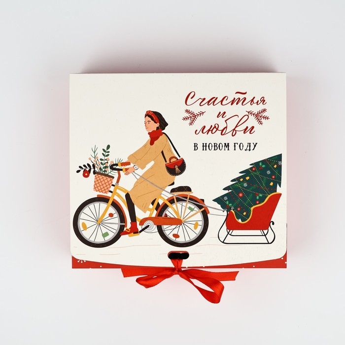 Коробка подарочная новогодняя складная двухсторонняя «Новогодние истории», 20 х 18 х 5 см, БЕЗ ЛЕНТЫ, Новый год Коробка подарочная новогодняя складная двухсторонняя «Новогодние истории», 20 х 18 х 5 см, БЕЗ ЛЕНТЫ, Новый год