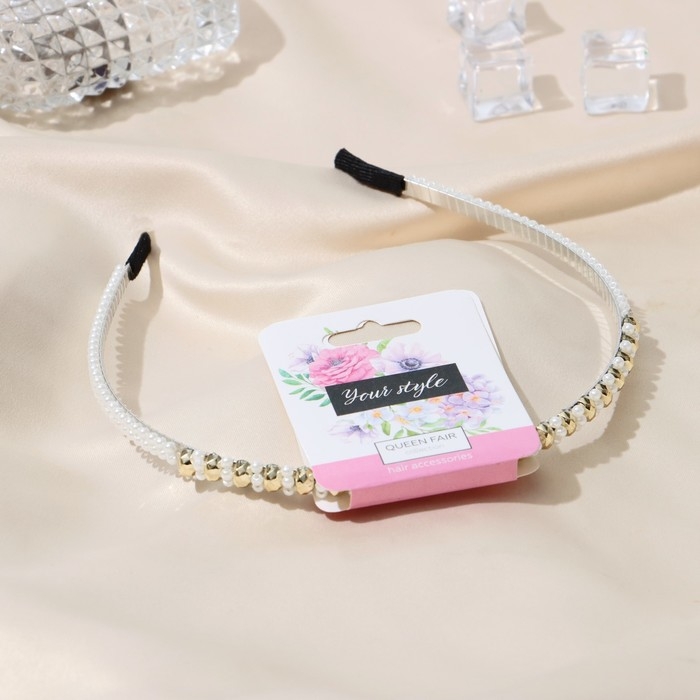 Ободок для волос Ободок для волос "Моника" жемчуг, 0,5 см