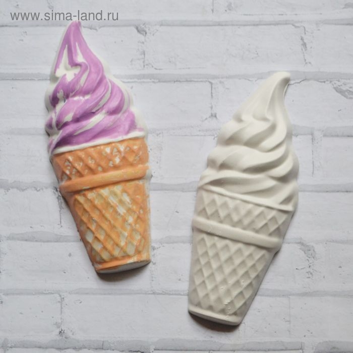 Фигура для раскраски с подвесом  Фигура для раскраски с подвесом "Рожок мороженое" 10х4х2см