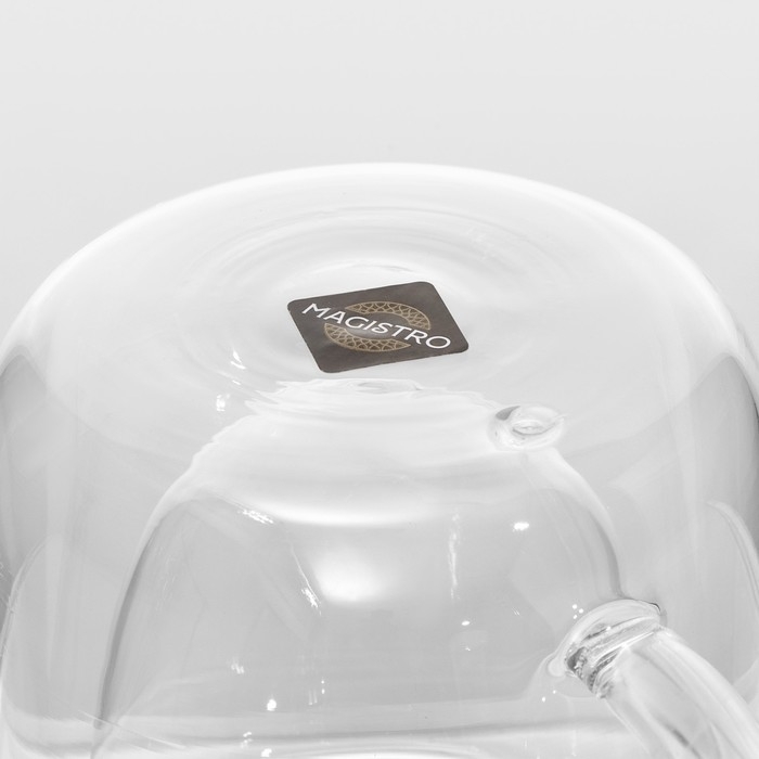 Кружка стеклянная с двойными стенками Magistro «Дуо», 80 мл, 9×7×6,3 см Кружка стеклянная с двойными стенками Magistro «Дуо», 80 мл, 9×7×6,3 см