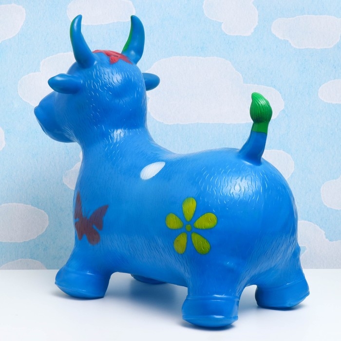 Игрушка - прыгун детская  Игрушка - прыгун детская "Коровка" резиновая надувная, 50х29см, синяя