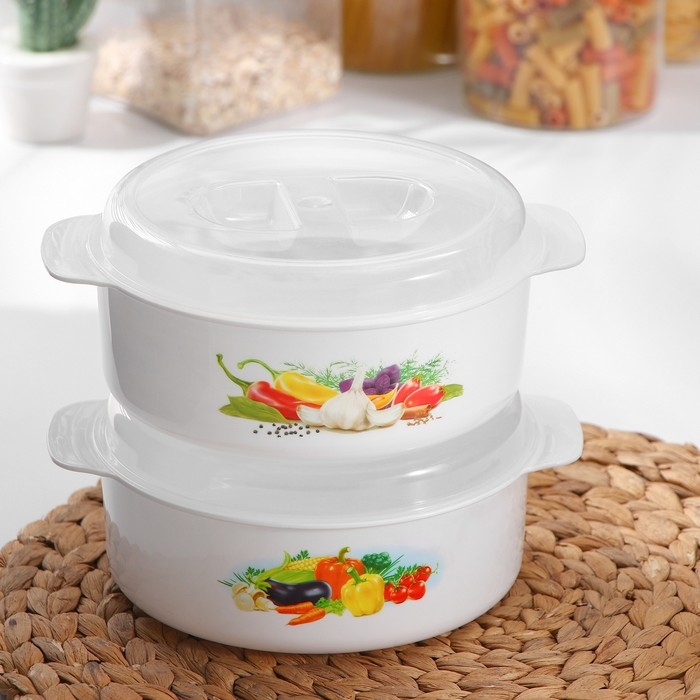 Кастрюля для СВЧ-печи, 1,2 л, рисунок МИКС Кастрюля для СВЧ-печи, 1,2 л, рисунок МИКС