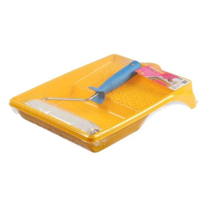 Набор малярный  Набор малярный "АКОР" для стен, валик 180 мм, искусственный мех, ванночка 330х260 мм