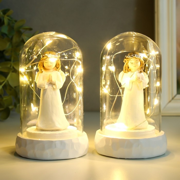 Сувенир полистоун свет Сувенир полистоун свет "Ангел с цветком/молится" МИКС 7х7х11,5 см