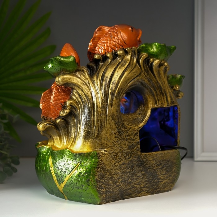 Фонтан настольный от сети, подсветка Фонтан настольный от сети, подсветка "Три карпа" 32х29х19 см