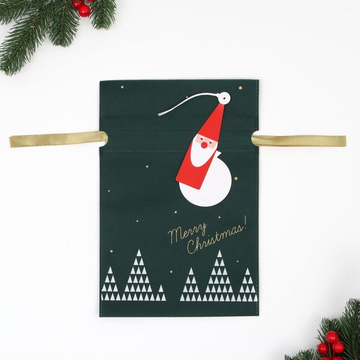 Новый год. Мешок подарочный Новый год. Мешок подарочный "Волшебный лес" зелёный, 20 x 30 см