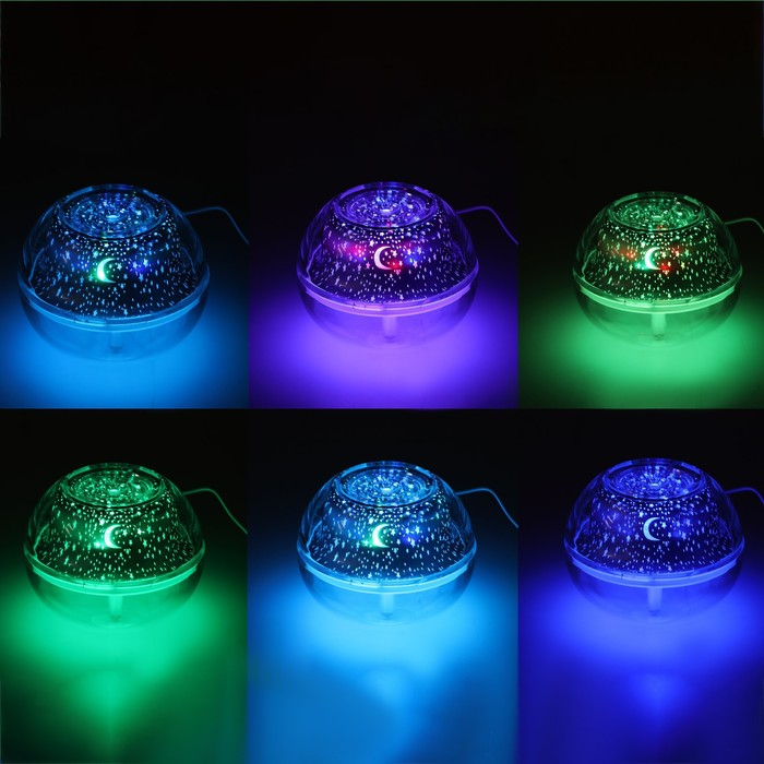 Увлажнитель воздуха Luazon HM-6, ночник  Увлажнитель воздуха Luazon HM-6, ночник "Звёздное небо", 0,5 л, 2 Вт, USB