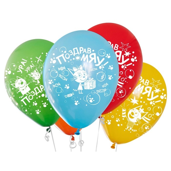 Шар латексный 12 Шар латексный 12" «Три Кота», пастель, 5-сторонний, набор 25 шт.