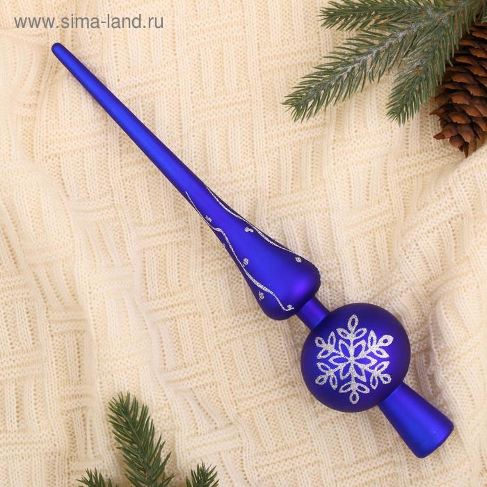 Наконечник Наконечник "Морозная снежинка" 5,5х28 см, синий