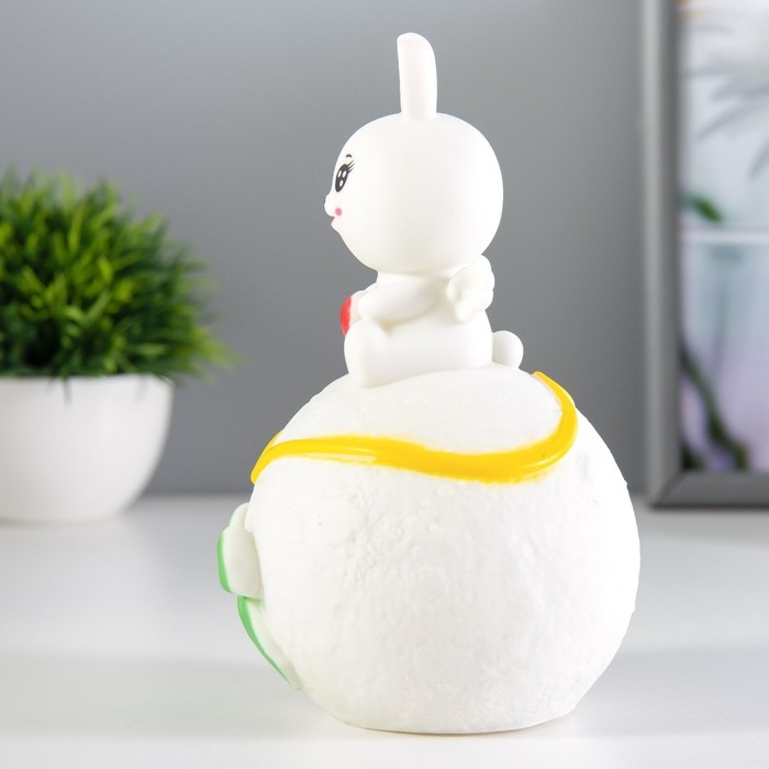 Ночник Ночник "Зайка на луне" LED 1Вт 3х LR44 белый 10х10х17см RISALUX