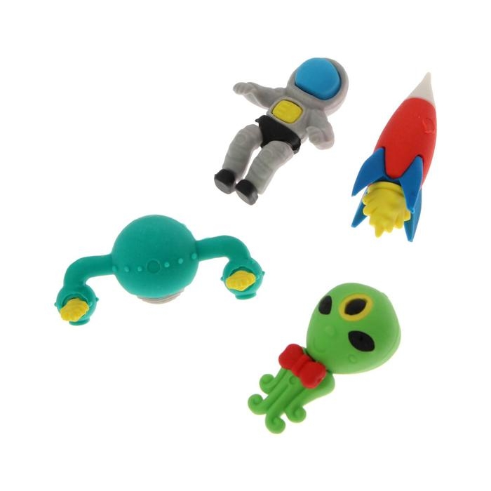 Набор ластиков фигурных 4 штуки Набор ластиков фигурных 4 штуки "Космос", МИКС