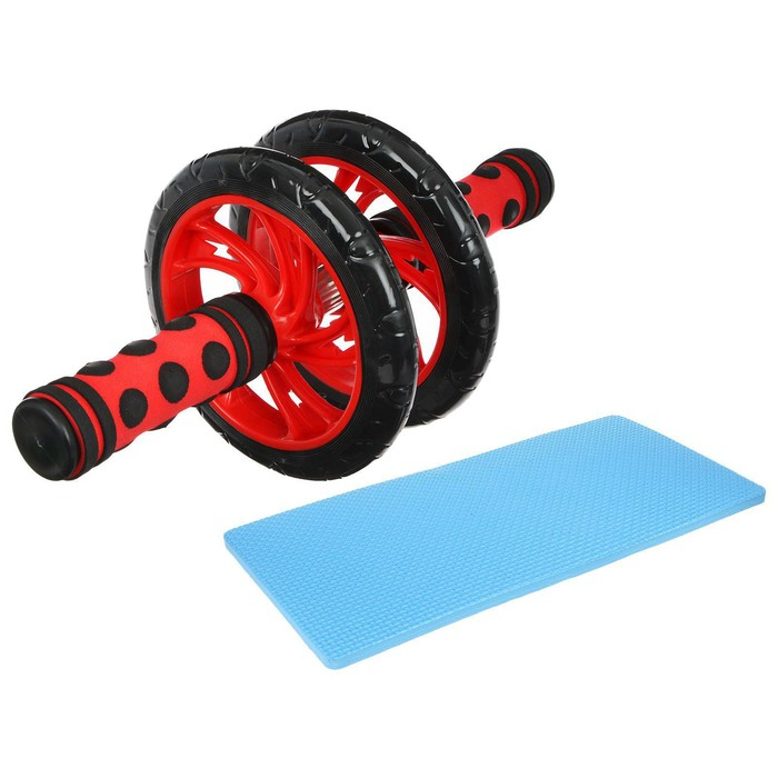 Ролик для пресса ONLYTOP, 2 колеса, с ковриком, цвета МИКС Ролик для пресса ONLYTOP, 2 колеса, с ковриком, цвета МИКС