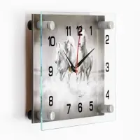 Часы настенные, интерьерные &laquo;Тройка лошадей&raquo;, бесшумные, 20&times;26 см