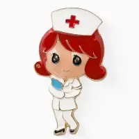 Брошь &laquo;Медсестричка&raquo; с журналом, цветная в золоте