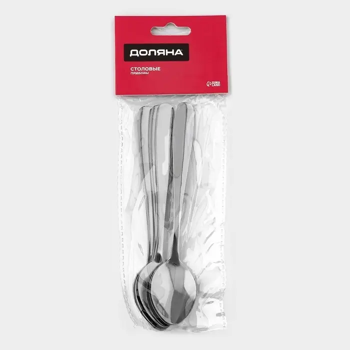 Набор чайных ложек Доляна «Симпли», длина 15,2 см, 6 шт, цвет серебряный Набор чайных ложек Доляна «Симпли», длина 15,2 см, 6 шт, цвет серебряный