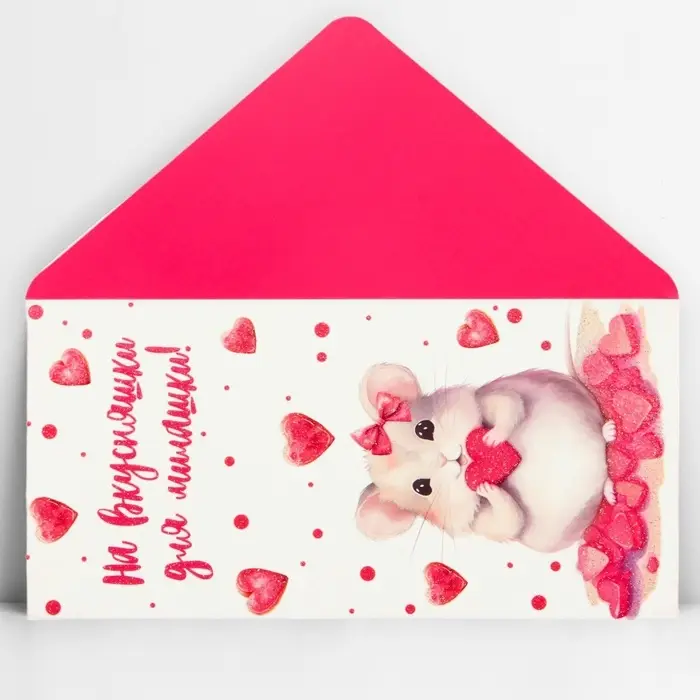 Конверт для денег &laquo;На вкусняшки&raquo;, глиттер, 16.5 х 8 см