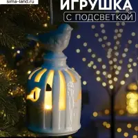 Подвеска светодиодная &laquo;Птичка&raquo;, 5.8&times;5.8&times;11 см, 1 LED, керамика, от батареек LR44&times;2, свечение тёплое белое