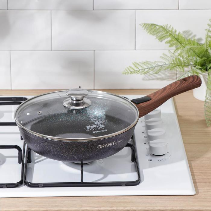 Сковорода Granit ultra blue, d=24 см, съёмная ручка, стеклянная крышка, антипригарное покрытие, цвет синий Сковорода Granit ultra blue, d=24 см, съёмная ручка, стеклянная крышка, антипригарное покрытие, цвет синий