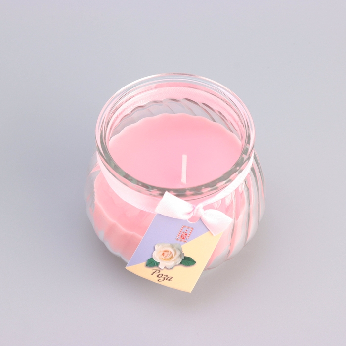 Свеча ароматическая  Свеча ароматическая "Горшочек" 9х7,5см, роза