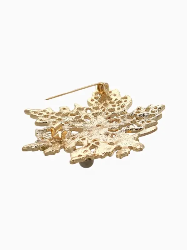 Брошь &laquo;Лист&raquo;, кленовый осенний, цветная в золоте